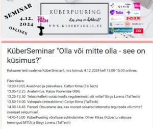 KüberSeminar "Olla või mitte olla - see on küsimus"